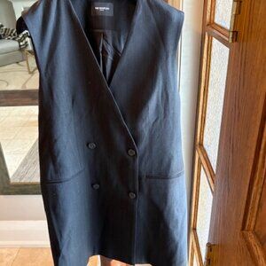 Black pin stripe double-breasted sleeveless vest dress from The Kooples